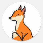 カスタマイズ可能キツネ ラウンドシール (正面)