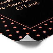 カスタマイズ可能サーモン水玉模様クリスチャンバスルーム ポスター (角)