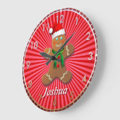 カスタマイズ可能ジンジャーブレッドマン ラージ壁時計 (傾斜)