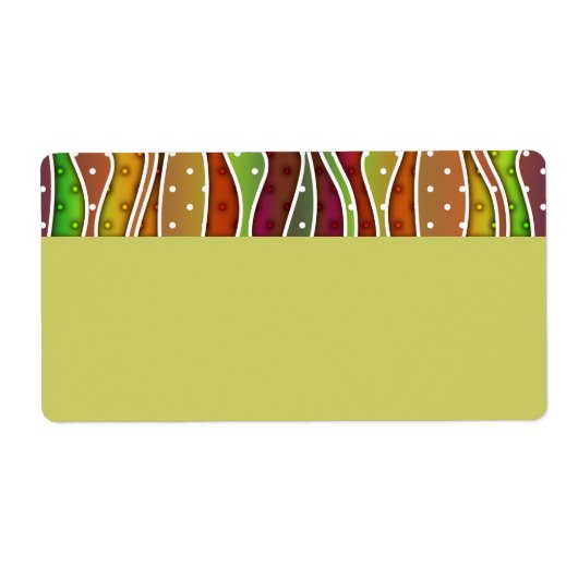 カスタマイズ可能ストライプな秋の文字ラベル – 名前タグ ラベル (正面)