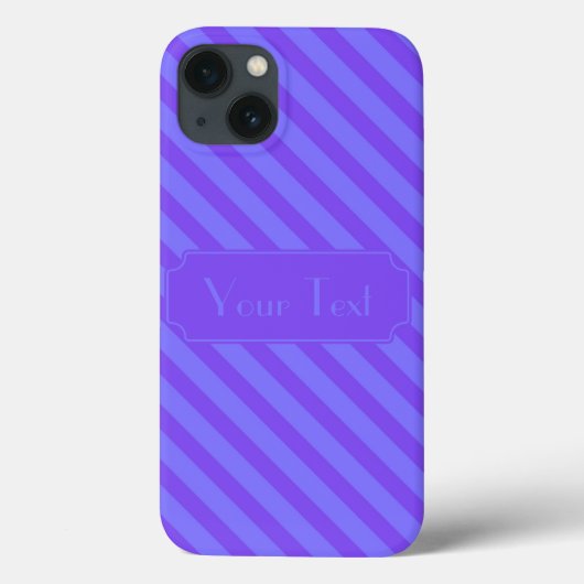 カスタマイズ可能テキスト 斜めのすみれ色の紫のストライプ Case-Mate iPhoneケース (裏面)