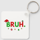 カスタマイズ可能デザイン:Bruhミームで面白いクリスマス キーホルダー (裏面)