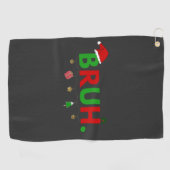 カスタマイズ可能デザイン: Bruh Meme 楽しいクリスマス ゴルフタオル (横)