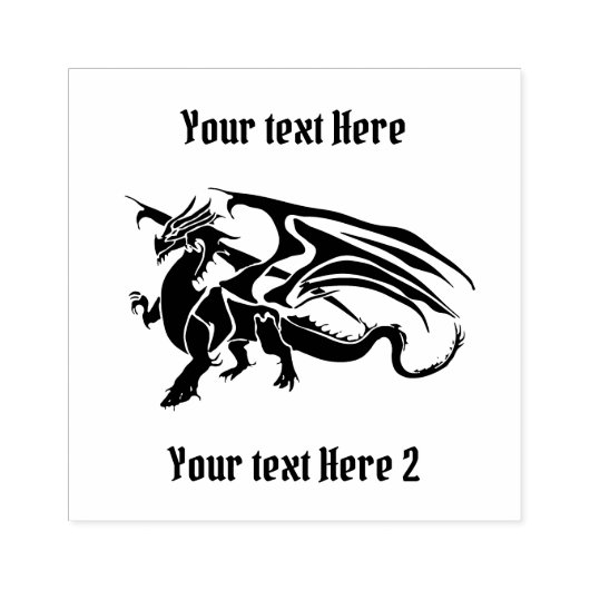 カスタマイズ可能ドラゴン ラバースタンプ (インプリント)