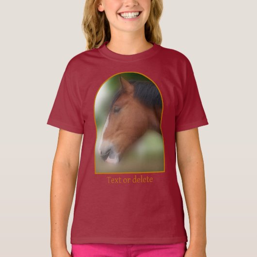 カスタマイズ可能ハンサムシャイアー種の馬 Tシャツ (正面)