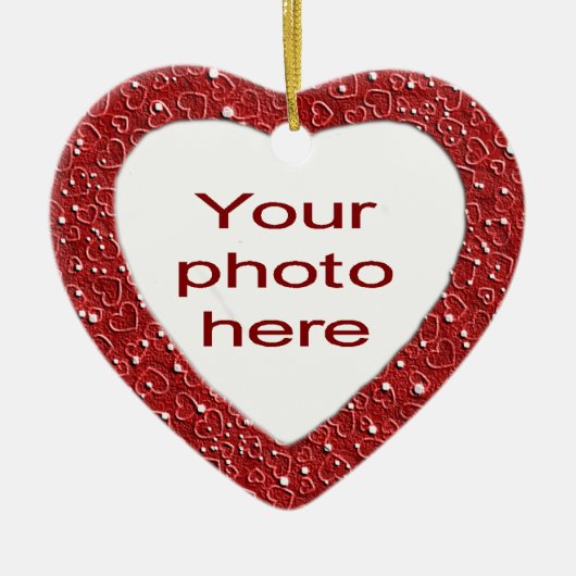カスタマイズ可能ハート セラミックオーナメント (正面)