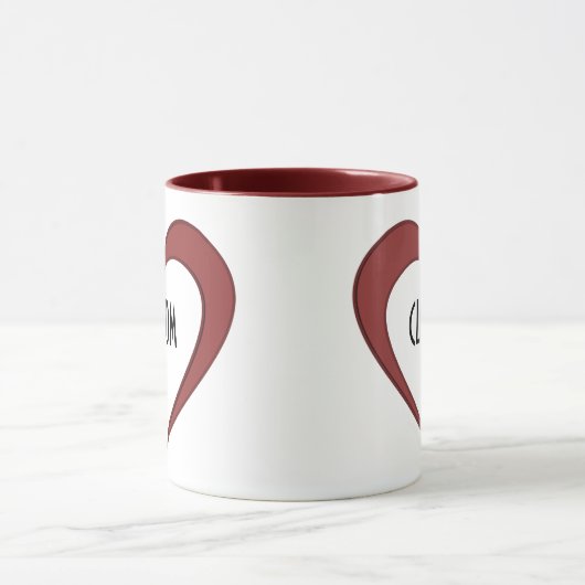 カスタマイズ可能ハート マグカップ (中央)