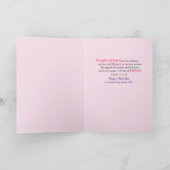 カスタマイズ可能フェミニン誕生日 サンキューカード (内部)