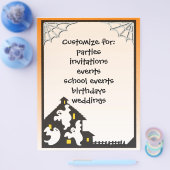 カスタマイズ可能フレンドリーな幽霊ハロウィーンフライヤー チラシ (シングル)