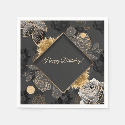 カスタマイズ可能フローラ スタンダードカクテルナプキン (正面)