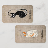 カスタマイズ可能ブックマーク「Gato Negro/Gato Blanco」 エンクロージャーカード (正面/裏面)