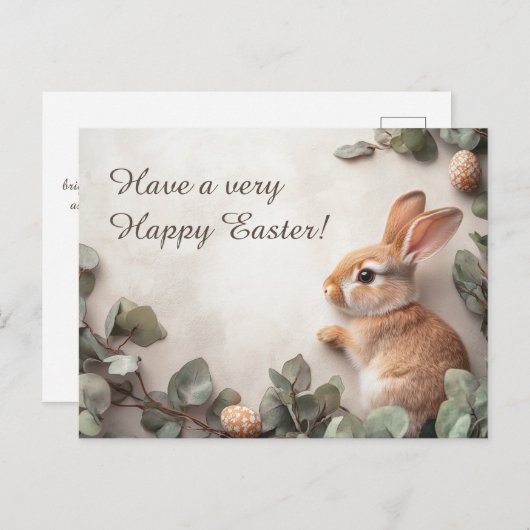 カスタマイズ可能🐇ホッピー復活祭の喜び シーズンポストカード (正面/裏面)