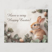 カスタマイズ可能🐇ホッピー復活祭の喜び シーズンポストカード (正面)