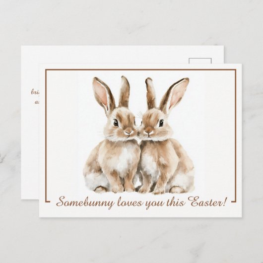 カスタマイズ可能🐇ホッピー復活祭の喜び シーズンポストカード (正面/裏面)