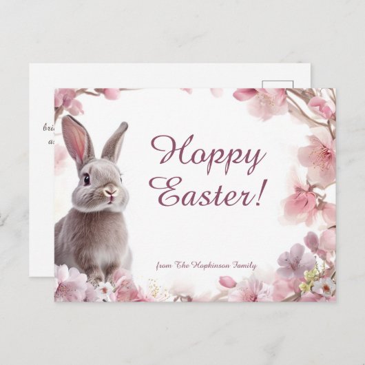 カスタマイズ可能🐇ホッピー復活祭の喜び シーズンポストカード (正面/裏面)