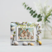 🐰🥚🌸カスタマイズ可能🐇ホッピー復活祭の願い シーズンポストカード (スタンド正面)