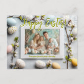 🐰🥚🌸カスタマイズ可能🐇ホッピー復活祭の願い シーズンポストカード (正面)