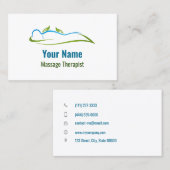 カスタマイズ可能マッサージセラピスト 名刺 (正面/裏面)