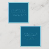 カスタマイズ可能モダン文字 | 海&ロビンエッグブルー スクエア名刺 (正面/裏面)