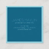 カスタマイズ可能モダン文字 | 海&ロビンエッグブルー スクエア名刺 (裏面)