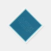 カスタマイズ可能モダン文字 | 海&ロビンエッグブルー スタンダードカクテルナプキン (角)