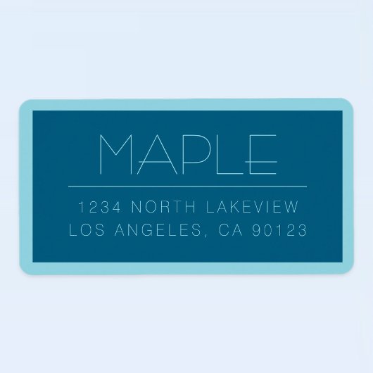 カスタマイズ可能モダン文字 | 海&ロビンエッグブルー ラベル