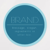 カスタマイズ可能モダン文字 | 海&ロビンエッグブルー ラベル (デザイン1)