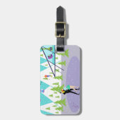カスタマイズ可能レトロウィンタースキーリゾートラゲッジタグ ラゲッジタグ (正面縦)