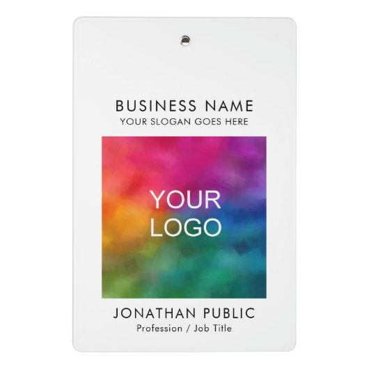 カスタマイズ可能企業のな会社ロゴ ミニクリップボード (裏面)