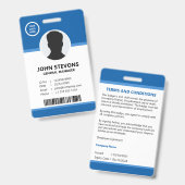 カスタマイズ可能企業のな従業員ロゴの青い写真 バッジ (Front & Back)