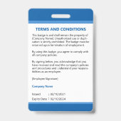 カスタマイズ可能企業のな従業員ロゴの青い写真 バッジ (Back)