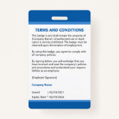 カスタマイズ可能企業のな従業員ロゴの青い写真 バッジ (裏面)