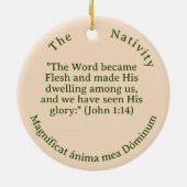 カスタマイズ可能出生 セラミックオーナメント (裏面)