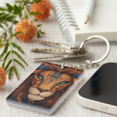 カスタマイズ可能占星術のなライオン キーホルダー (正面右)