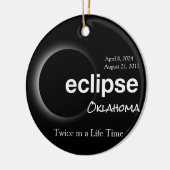 カスタマイズ可能太陽のなOklahoma Eclipse 2017 2024 セラミックオーナメント (左)