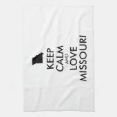 カスタマイズ可能平静および愛ミズーリを保って下さい キッチンタオル (縦)