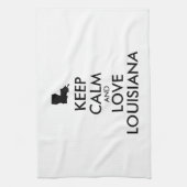 カスタマイズ可能平静および愛ルイジアナを保って下さい キッチンタオル (縦)