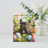 カスタマイズ可能🐶復活祭の喜びと毛皮の友人 ポストカード (スタンド正面)
