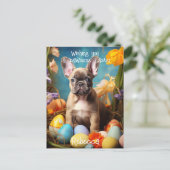 カスタマイズ可能🐶復活祭の喜びと毛皮の友人 ポストカード (スタンド正面)