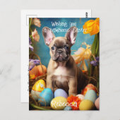 カスタマイズ可能🐶復活祭の喜びと毛皮の友人 ポストカード (正面/裏面)