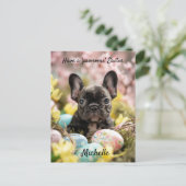 カスタマイズ可能🐶復活祭の喜びと毛皮の友人 ポストカード (スタンド正面)