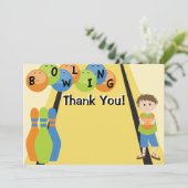 カスタマイズ可能感謝していしていますボーリングをすることを行こう サンキューカード (スタンド正面)