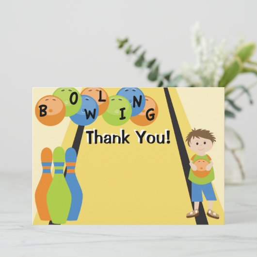 カスタマイズ可能感謝していしていますボーリングをすることを行こう サンキューカード (スタンド正面)