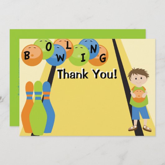 カスタマイズ可能感謝していしていますボーリングをすることを行こう サンキューカード (正面/裏面)