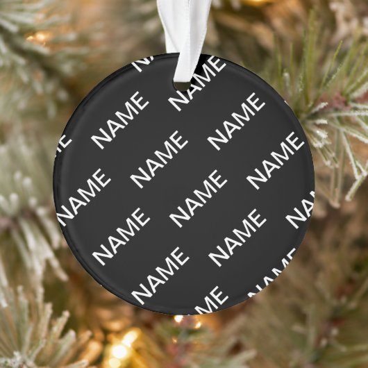 カスタマイズ可能文字 |はっきりした黒モダンと白 オーナメント (ツリー)