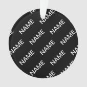 カスタマイズ可能文字 |はっきりした黒モダンと白 オーナメント (正面)