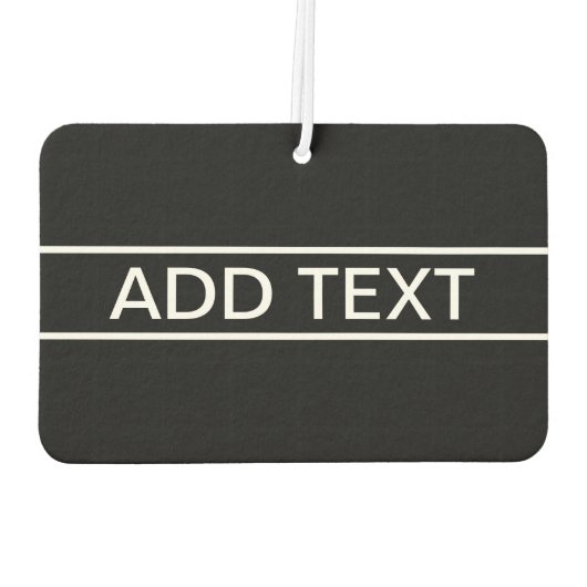 カスタマイズ可能文字 |はっきりした黒モダンと白 カーエアーフレッシュナー (裏面)