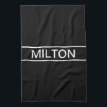 カスタマイズ可能文字 |はっきりした黒モダンと白 キッチンタオル<br><div class="desc">はっきりしたコンテンポラリー見て</div>