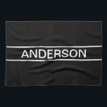 カスタマイズ可能文字 |はっきりした黒モダンと白 キッチンタオル<br><div class="desc">はっきりしたコンテンポラリー見て</div>