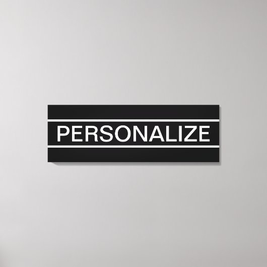 カスタマイズ可能文字 |はっきりした黒モダンと白 キャンバスプリント (正面)